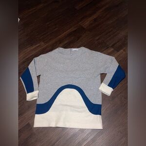 Lusso women’s Gray and Blue Colorblock Sweater size 8